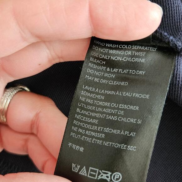 Maeve | Anthropologie Dark Blue A-Line Short Mini Skirt sz Small Minimalist Work - Picture 5 of 6